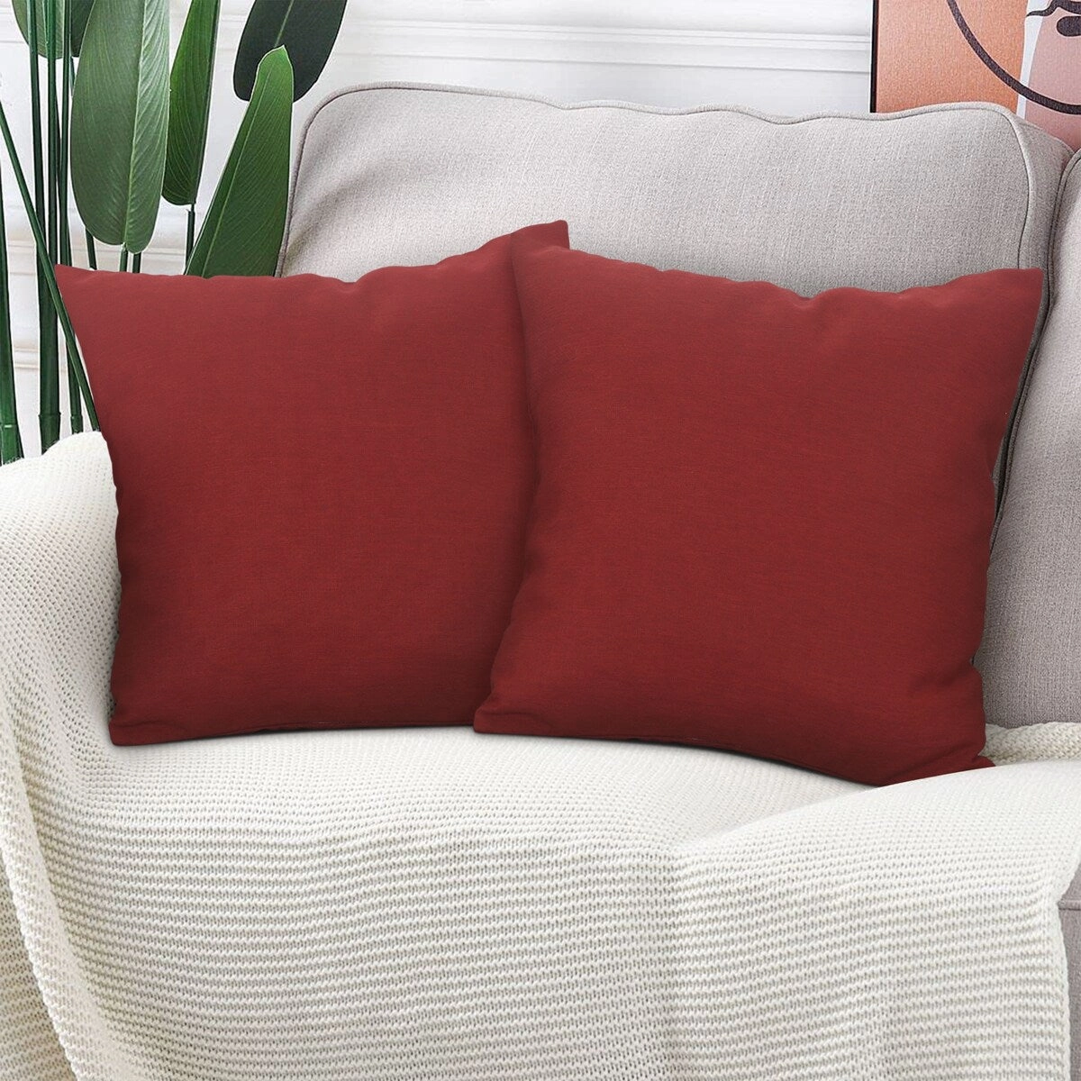 Cooling Outdoor Pillows with Pure Cotton Cover Set of 2