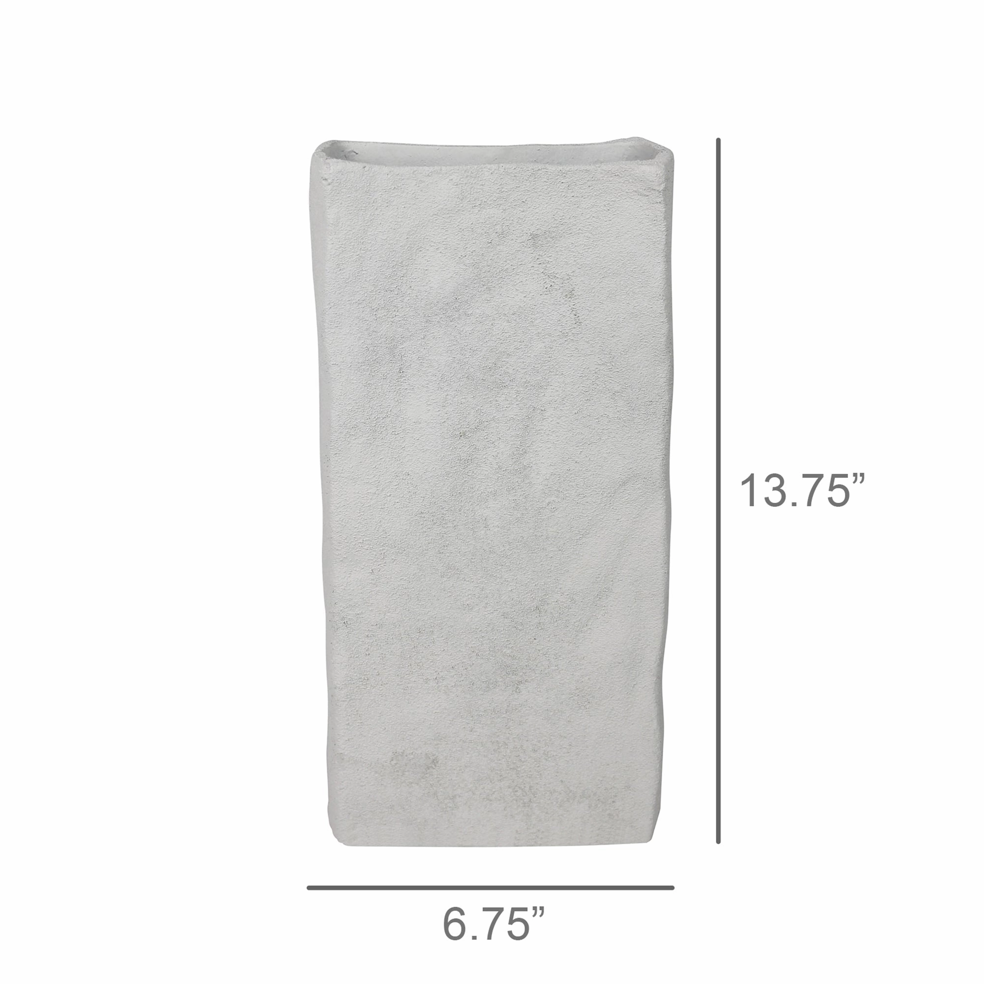 Corsica Rectangle Vase, White