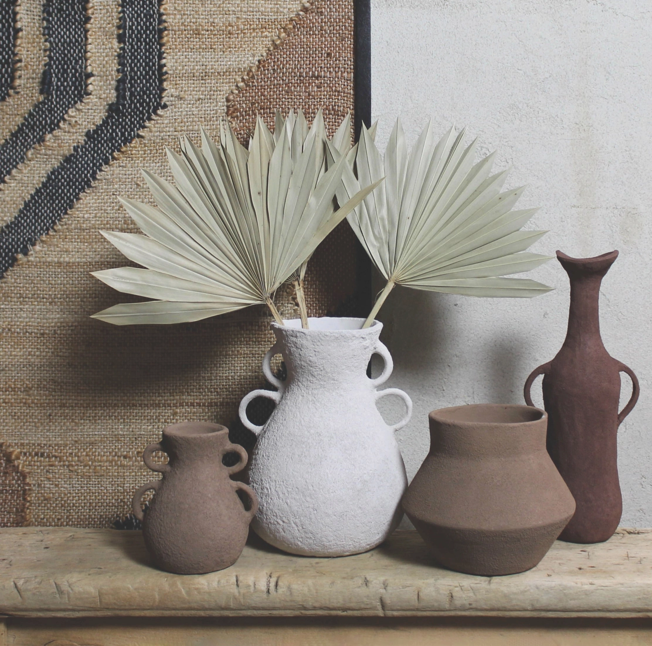 Corsica Vase with Handle, Terra Cotta - Sm
