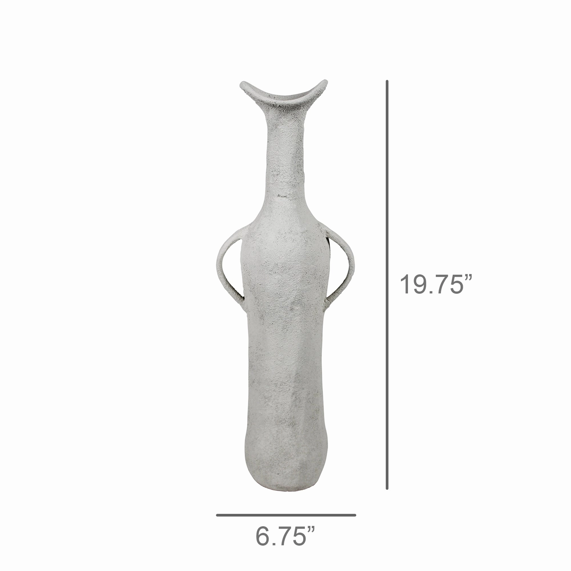 Corsica Vase with Handle, White - Lrg