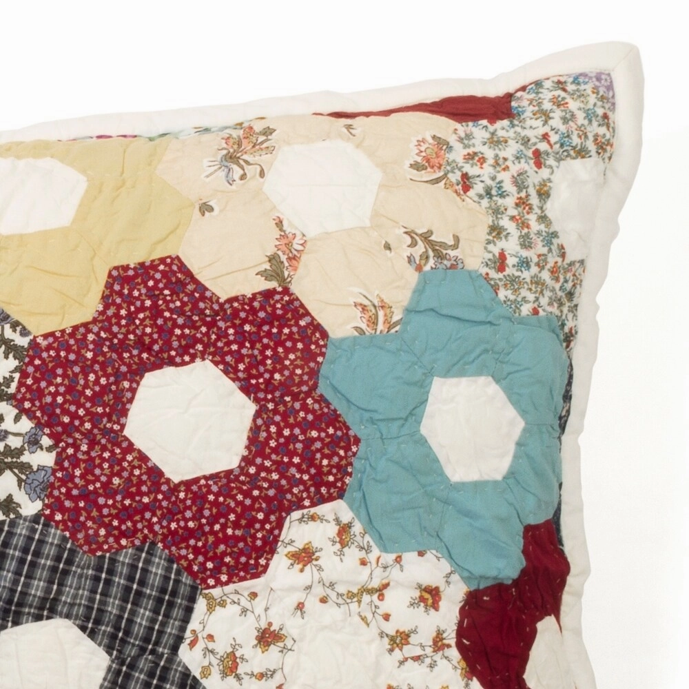 Cottage Home Flower Patchwork Cotton 20 x 26 Sham