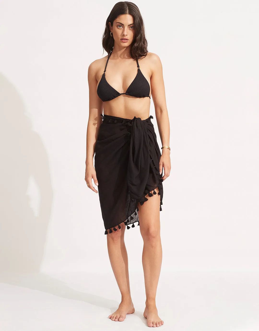Cotton Gauze Sarong - Black
