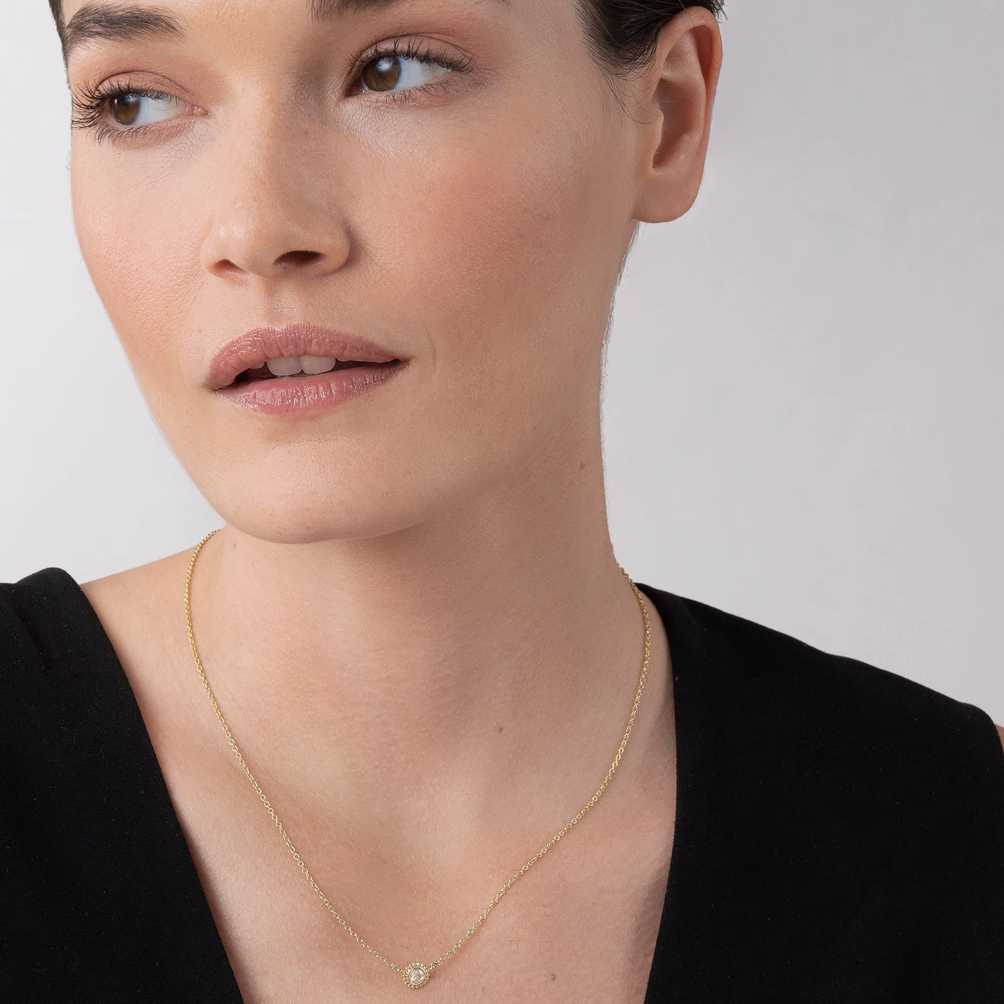 Covet Large Rose Cut Diamond Necklace