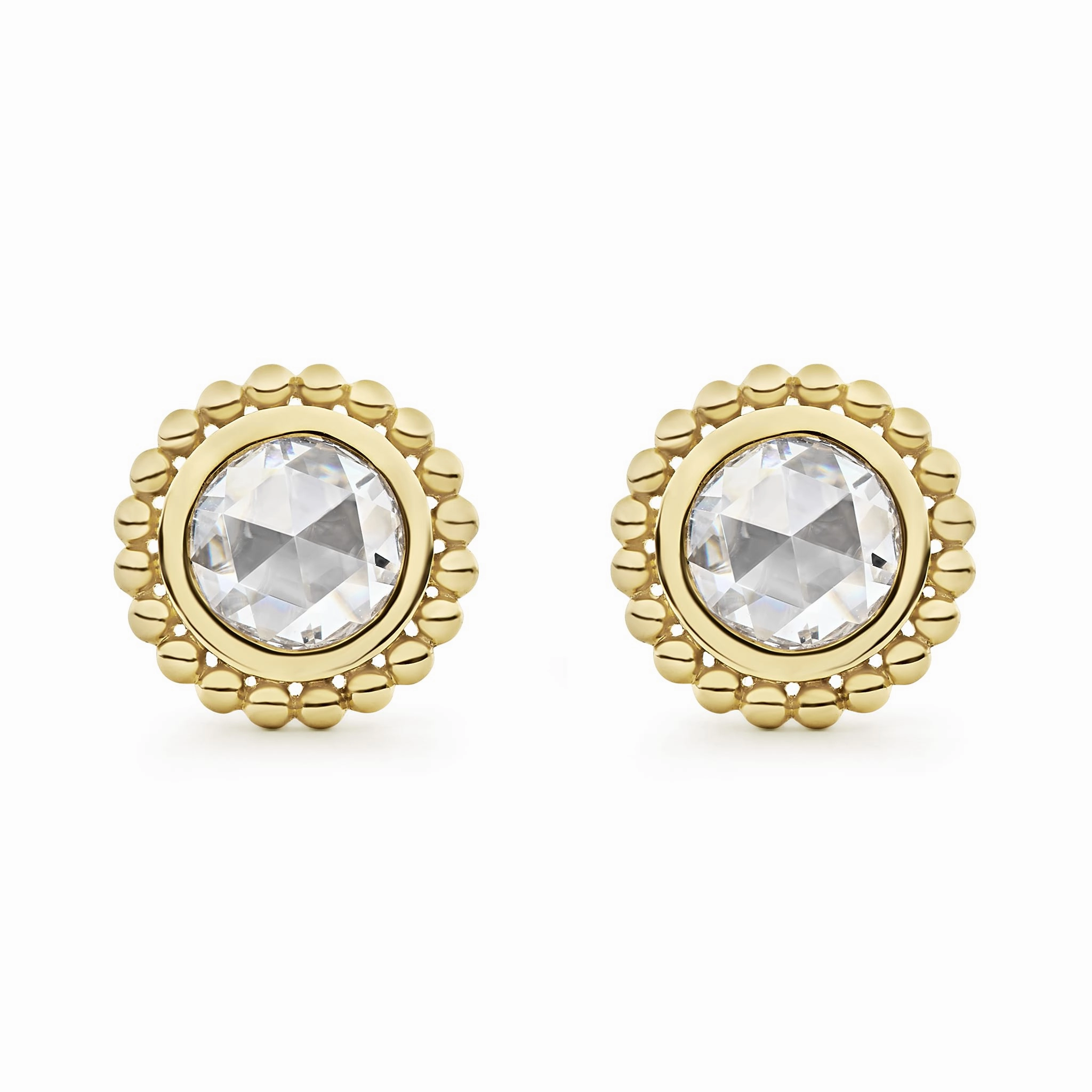 Covet Large Rose Cut Diamond Stud Earrings