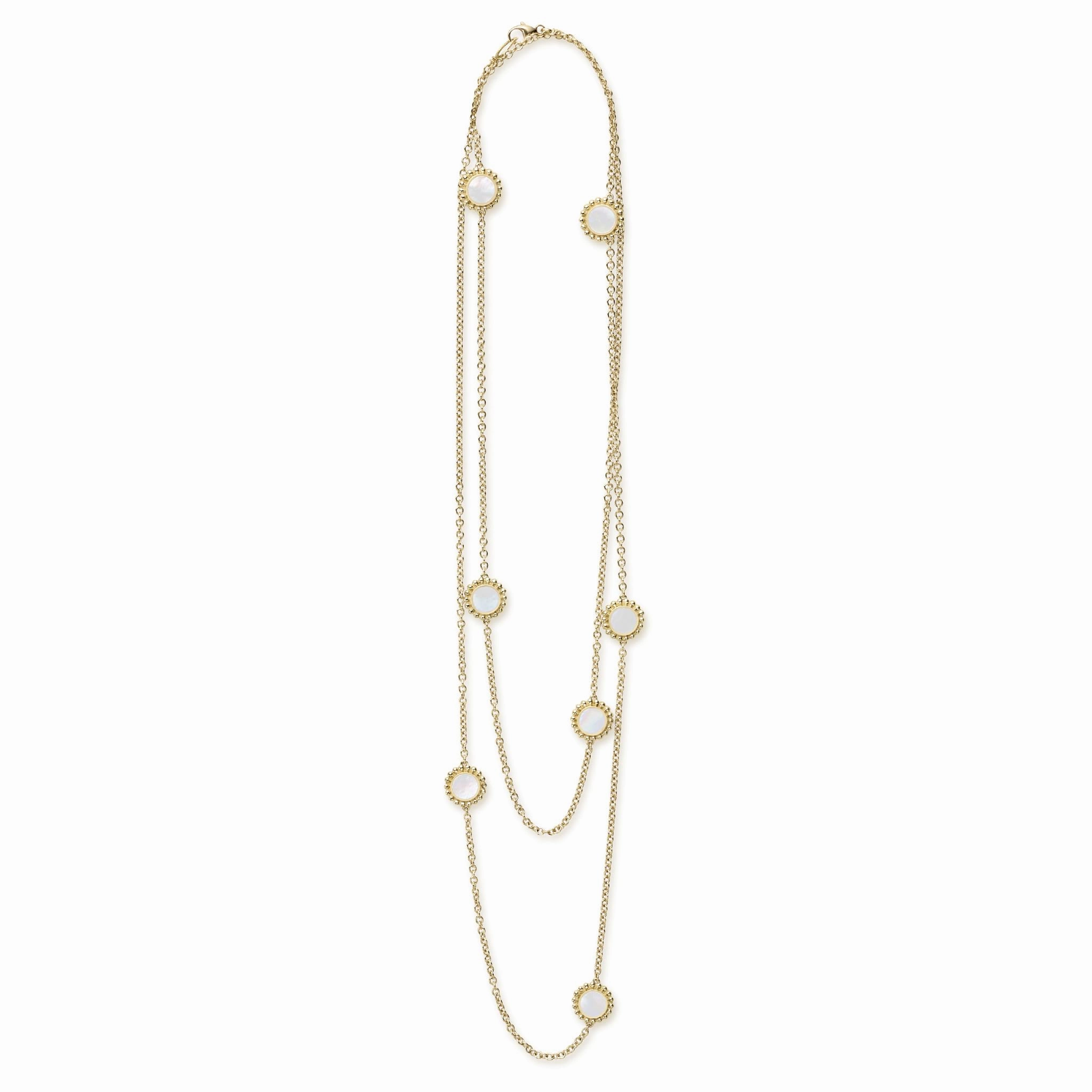 Covet Seven Station Round Mother of Pearl Necklace