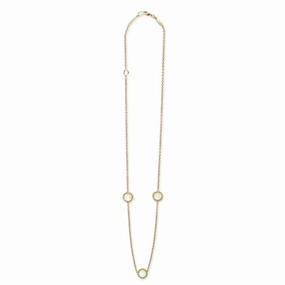 Covet Three Station Round Mother of Pearl Necklace
