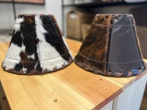 Cowhide & Leather Lamp Shades 12" laundry hamper, dirty clothes basket