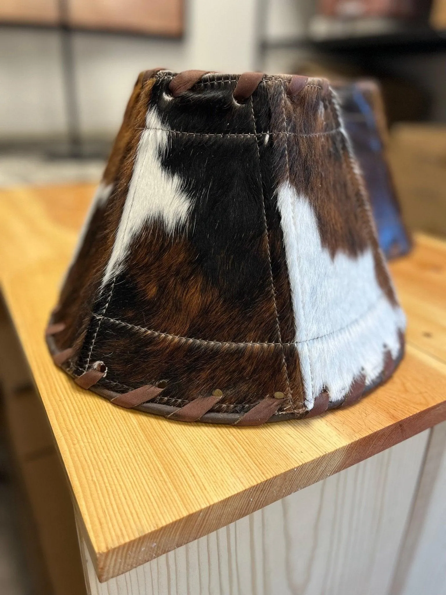 Cowhide & Leather Lamp Shades 12"