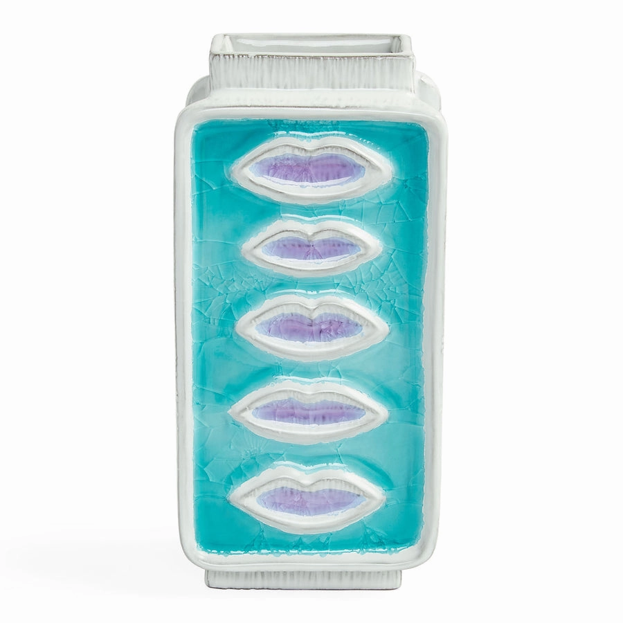 Crackled Glass Lips Vase | Jonathan Adler Menagerie Vase,Glass Vase