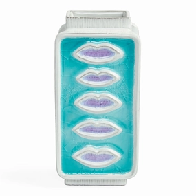 Crackled Glass Lips Vase | Jonathan Adler Menagerie Vase,Glass Vase