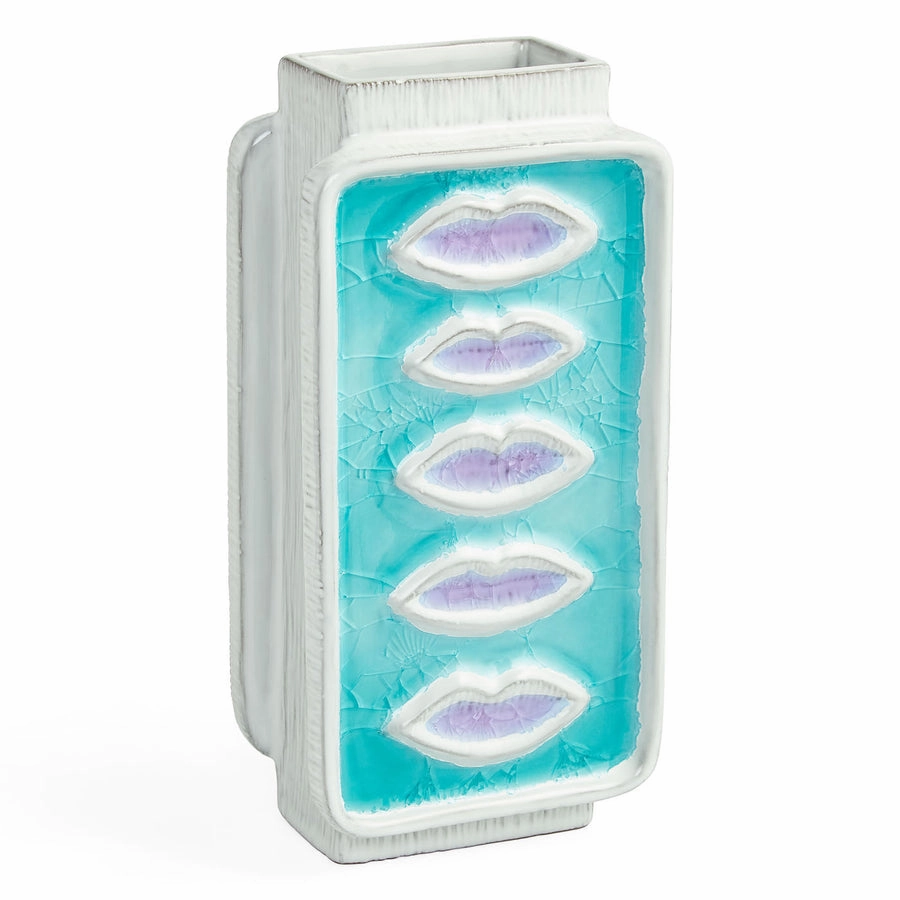 Crackled Glass Lips Vase | Jonathan Adler Menagerie