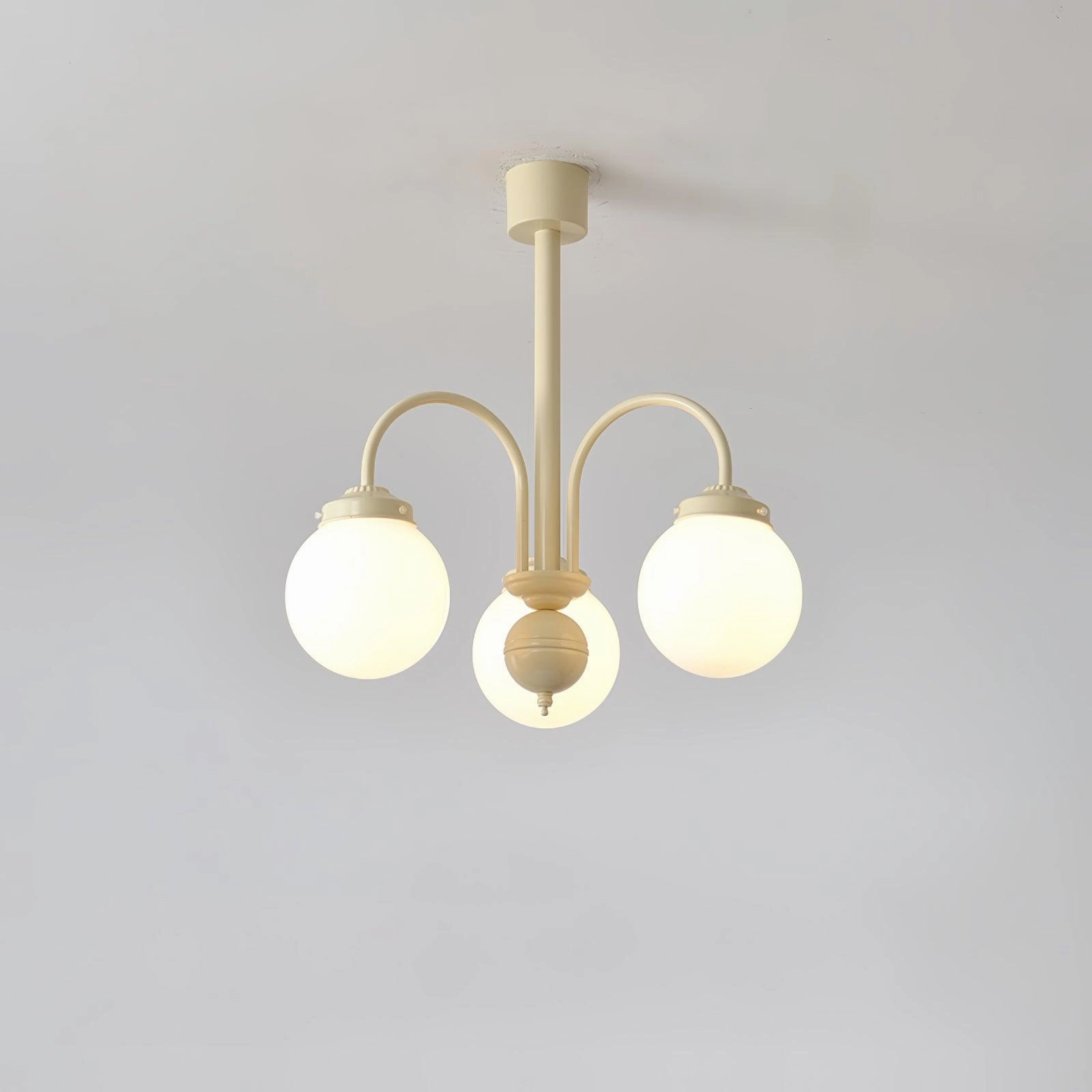 Cream Glass Sphere Chandelier