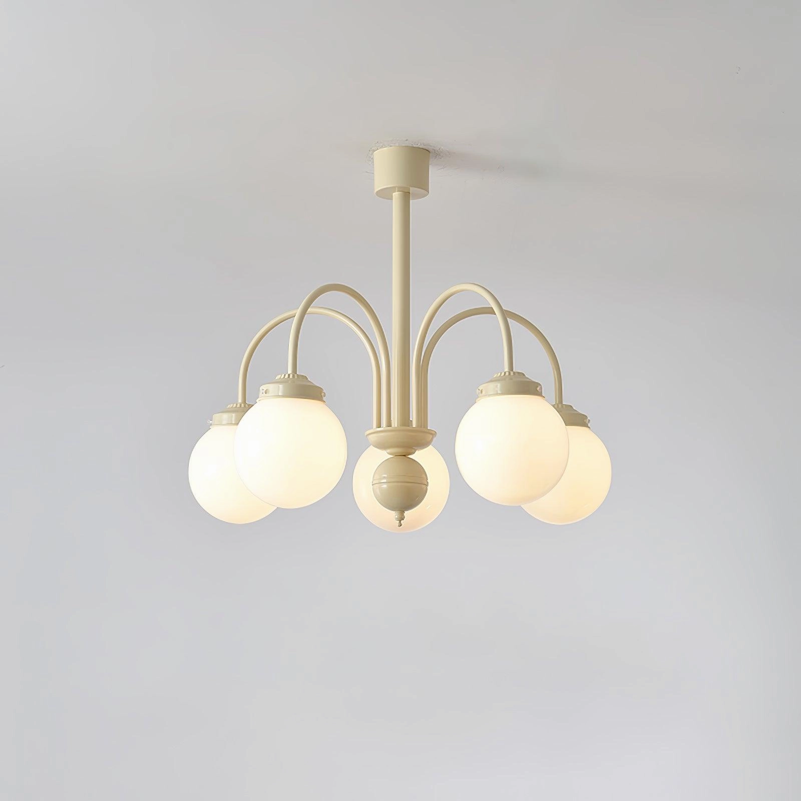 Cream Glass Sphere Chandelier