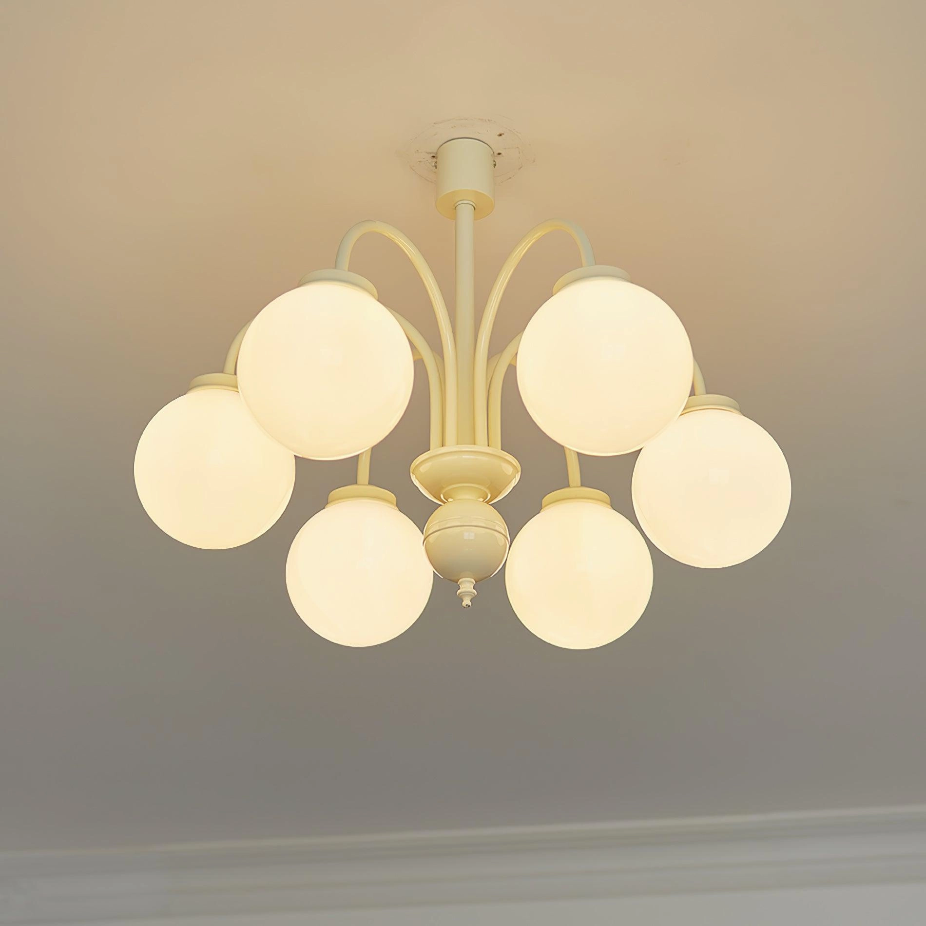 Cream Glass Sphere Chandelier