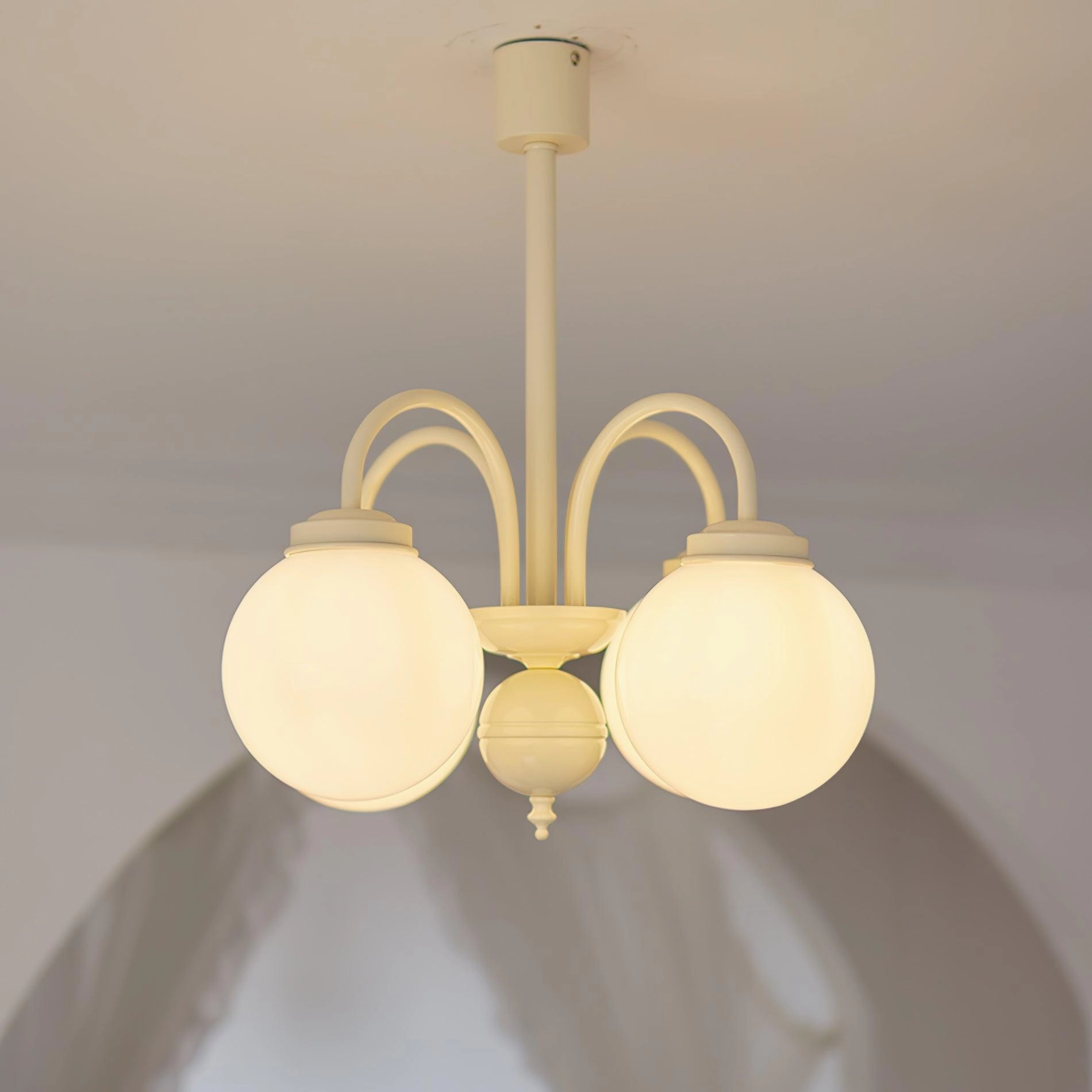 Cream Glass Sphere Chandelier