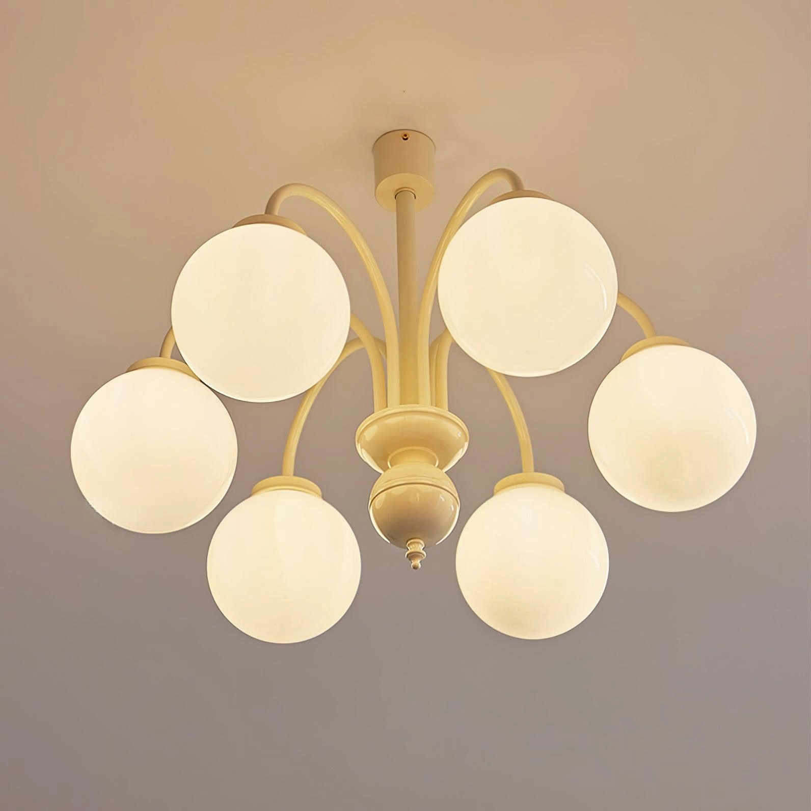Cream Glass Sphere Chandelier