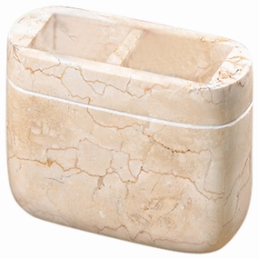 Creative Home Champagne Marble Stone Toothbrush, Tooth Brush Holder, Paste Holder - Beige Toothbrush Holder,Bathroom Organizer