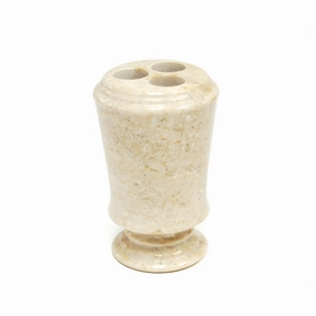 Creative Home Pedestal Colleciton Champagne Marble Toothbrush Holder, Tooth Brush Holder - Beige Toothbrush Holder,Bathroom Organizer