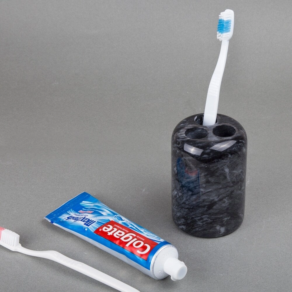 Creative Home Spa Collection Black Marble Toothbrush Holder, Tooth Brush Holder