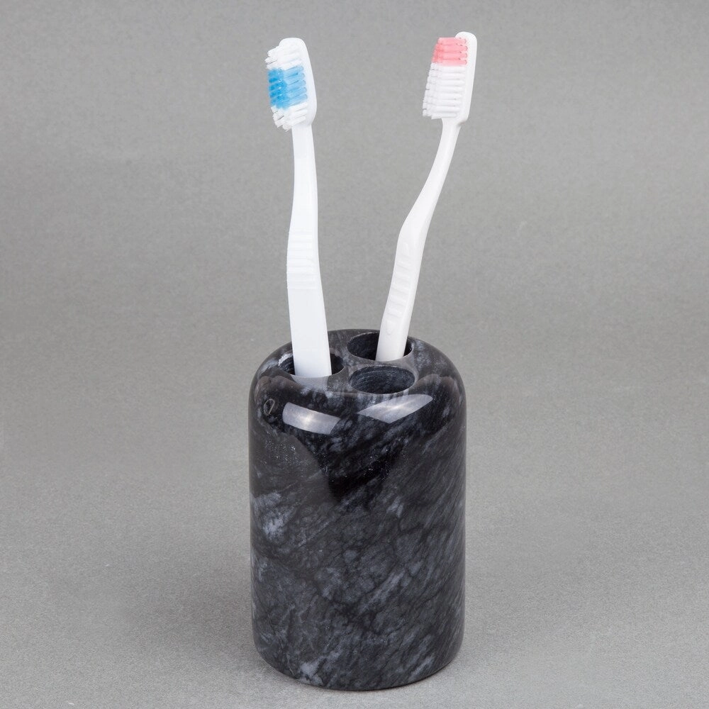 Creative Home Spa Collection Black Marble Toothbrush Holder, Tooth Brush Holder
