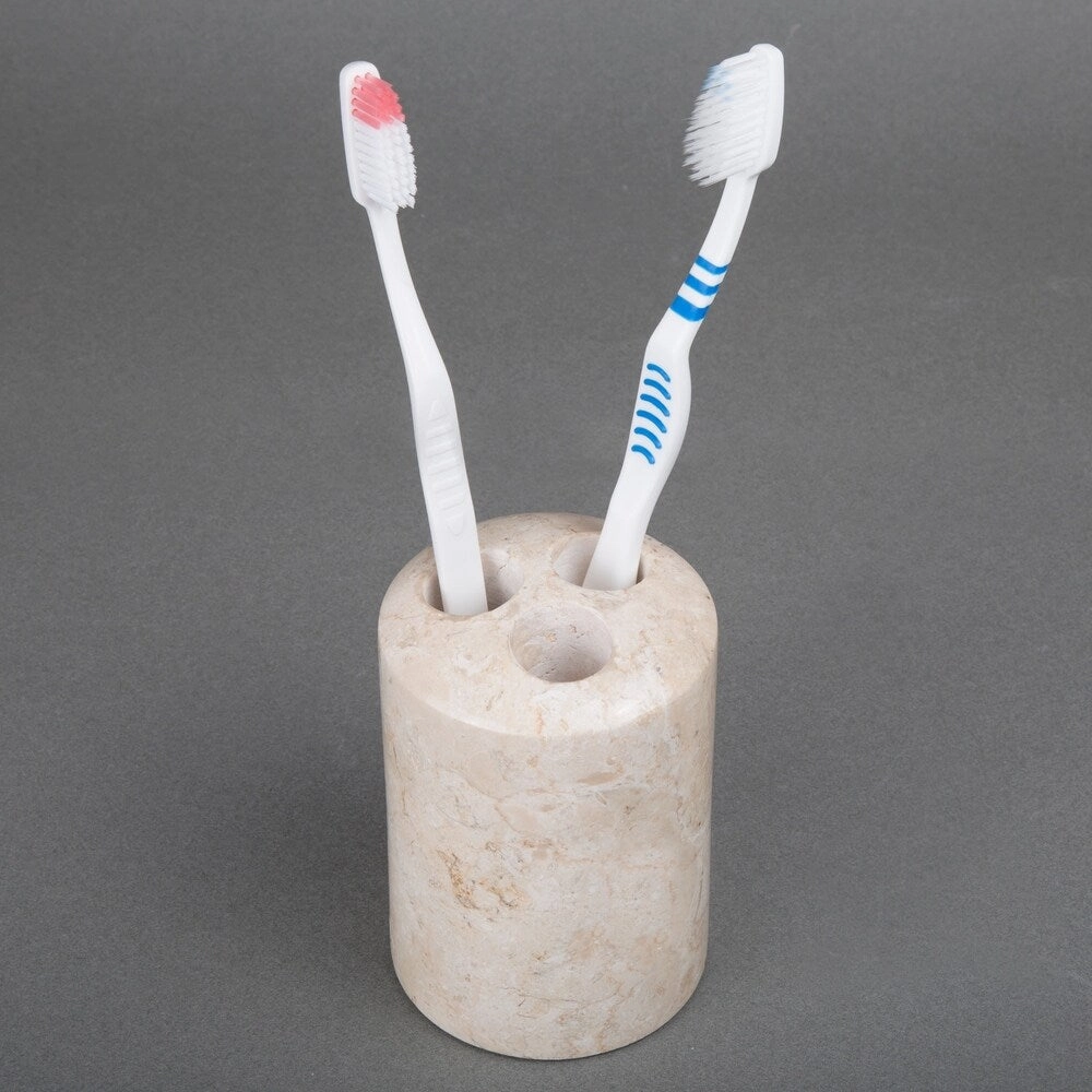 Creative Home Spa Collection Champagne Marble Toothbrush Holder - Beige