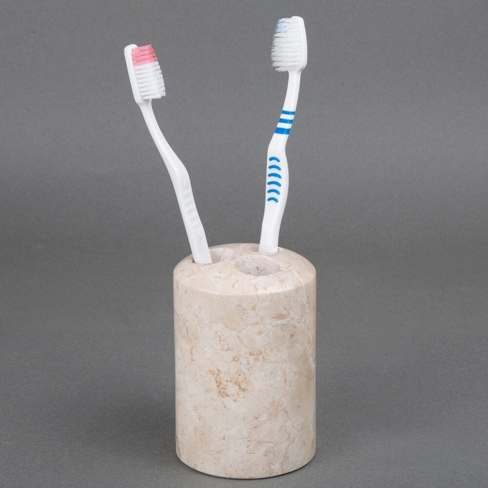 Creative Home Spa Collection Champagne Marble Toothbrush Holder - Beige