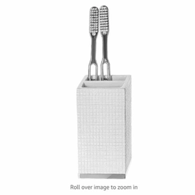Creative Scents Estella White Toothbrush Holder Toothbrush Holder,Bathroom Organizer