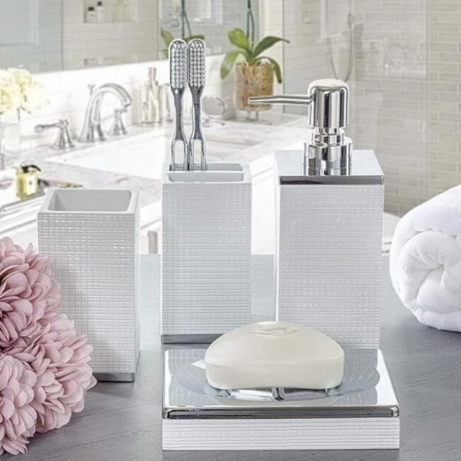 Creative Scents Estella White Toothbrush Holder