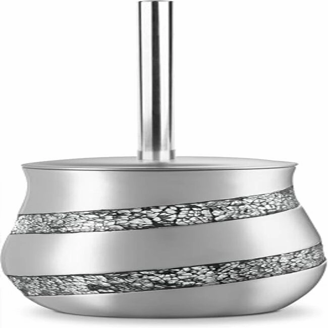 Creative Scents Silver Mosaic Toilet Bowl Brush and Holder Set - Gray