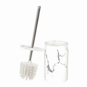 Creative Scents White Marble Toilet Brush and Holder Set Toilet Brush,Bathroom Cleaner