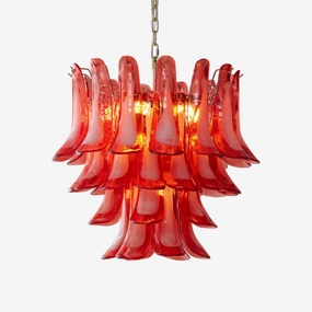 Crimson Glass Murano Petals Chandelier chandelier,ceiling light,decorative lighting