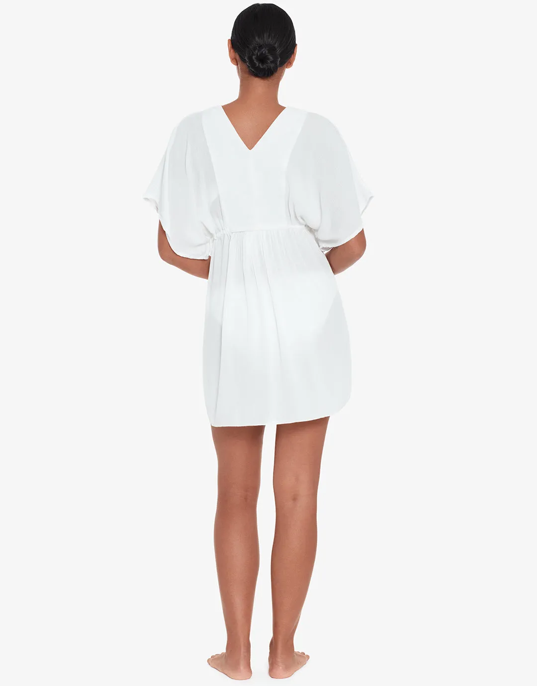 Crinkle Tunic Beach Dress - White