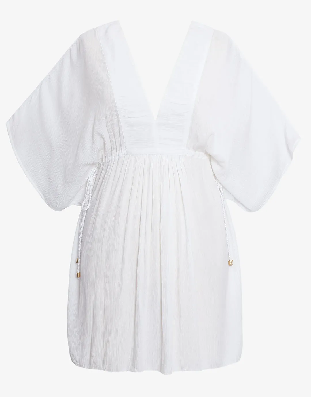 Crinkle Tunic Beach Dress - White