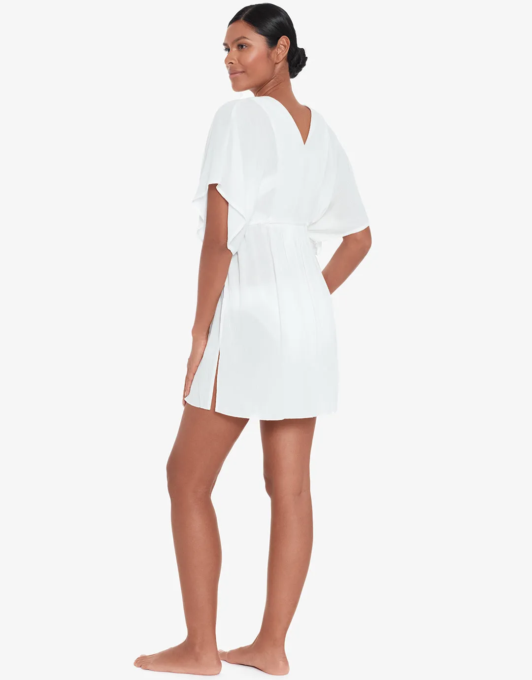 Crinkle Tunic Beach Dress - White