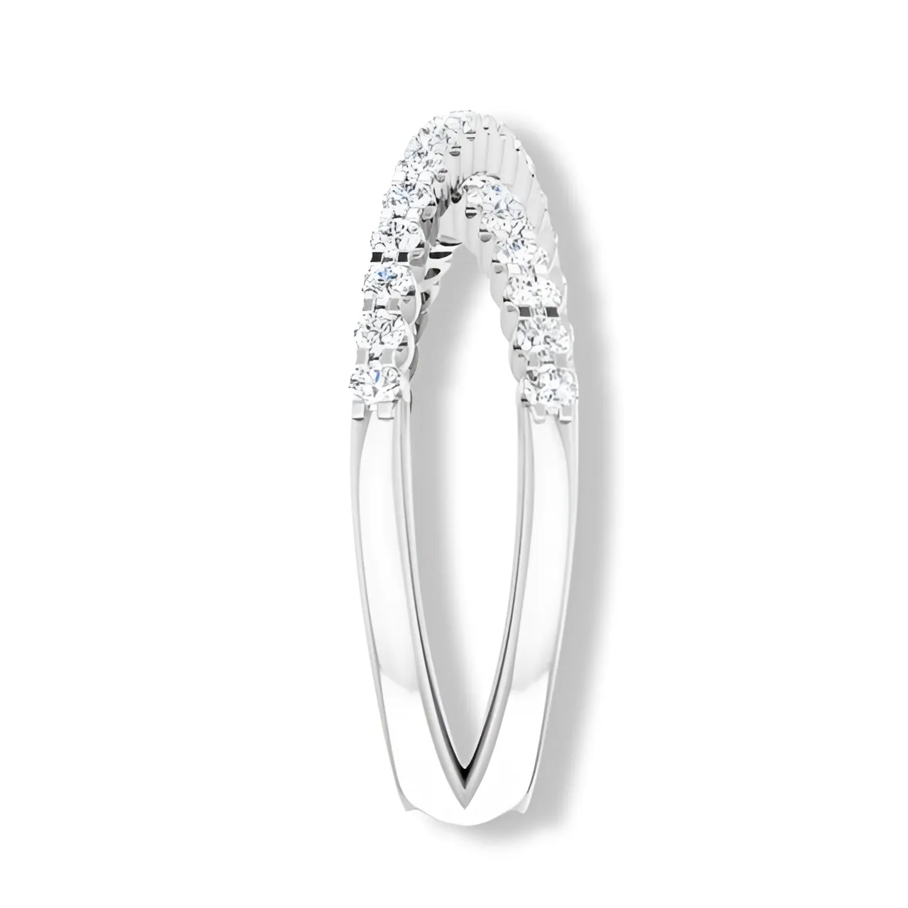 Criss Cross Round Diamond Band