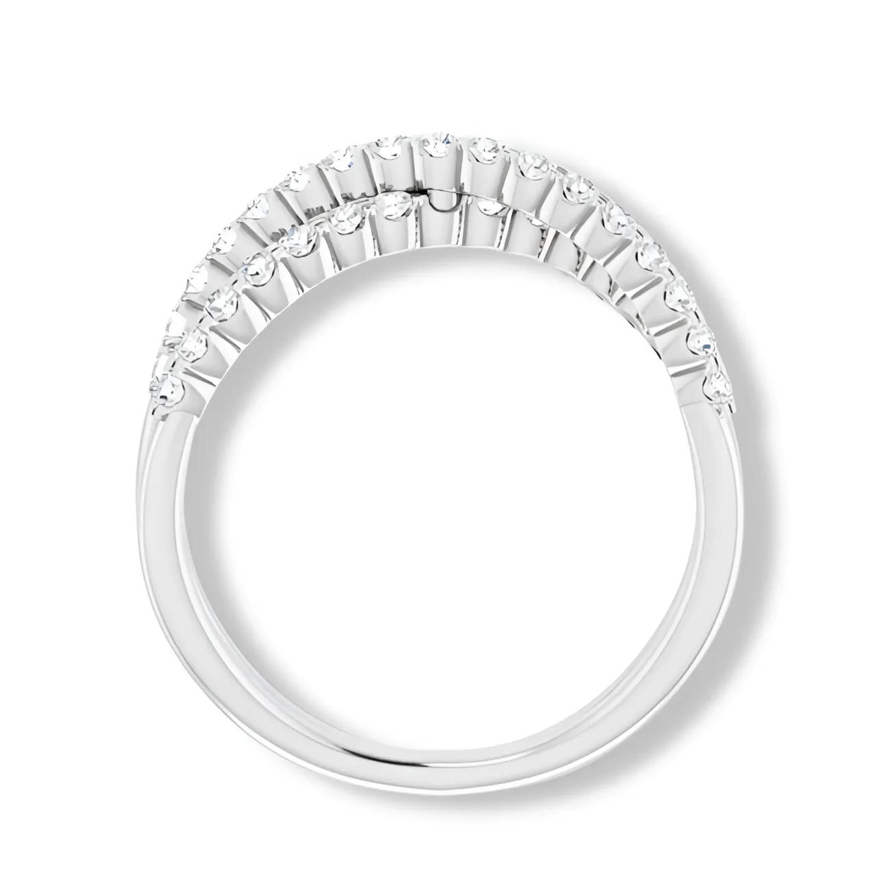 Criss Cross Round Diamond Band