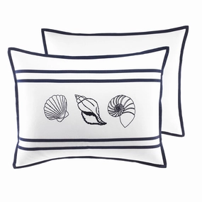 Croscill Montego Bay Nautical White and Blue Standard Sham pillowcases,cotton pillow covers,bed linen