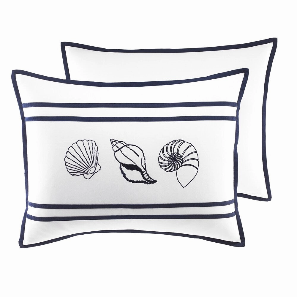 Croscill Montego Bay Nautical White and Blue Standard Sham pillowcases,cotton pillow covers,bed linen