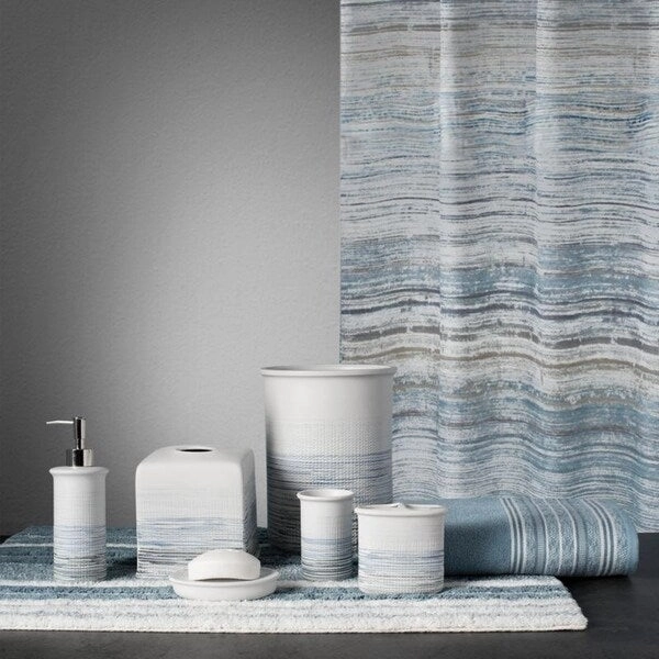 Croscill Nomad Blue Stripe Toothbrush Holder