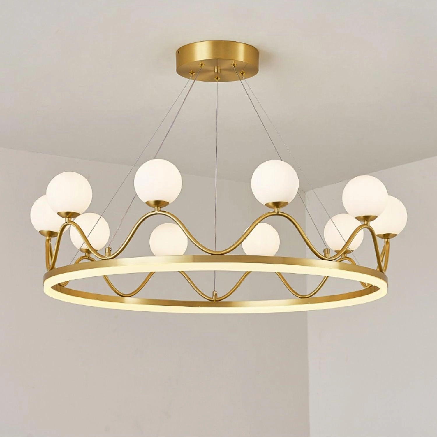 Crown Brass Chandelier