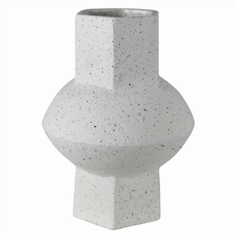 Cruz Vase - Hexagon, White Vase,Ceramic Vase