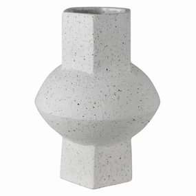 Cruz Vase - Hexagon, White Vase,Ceramic Vase