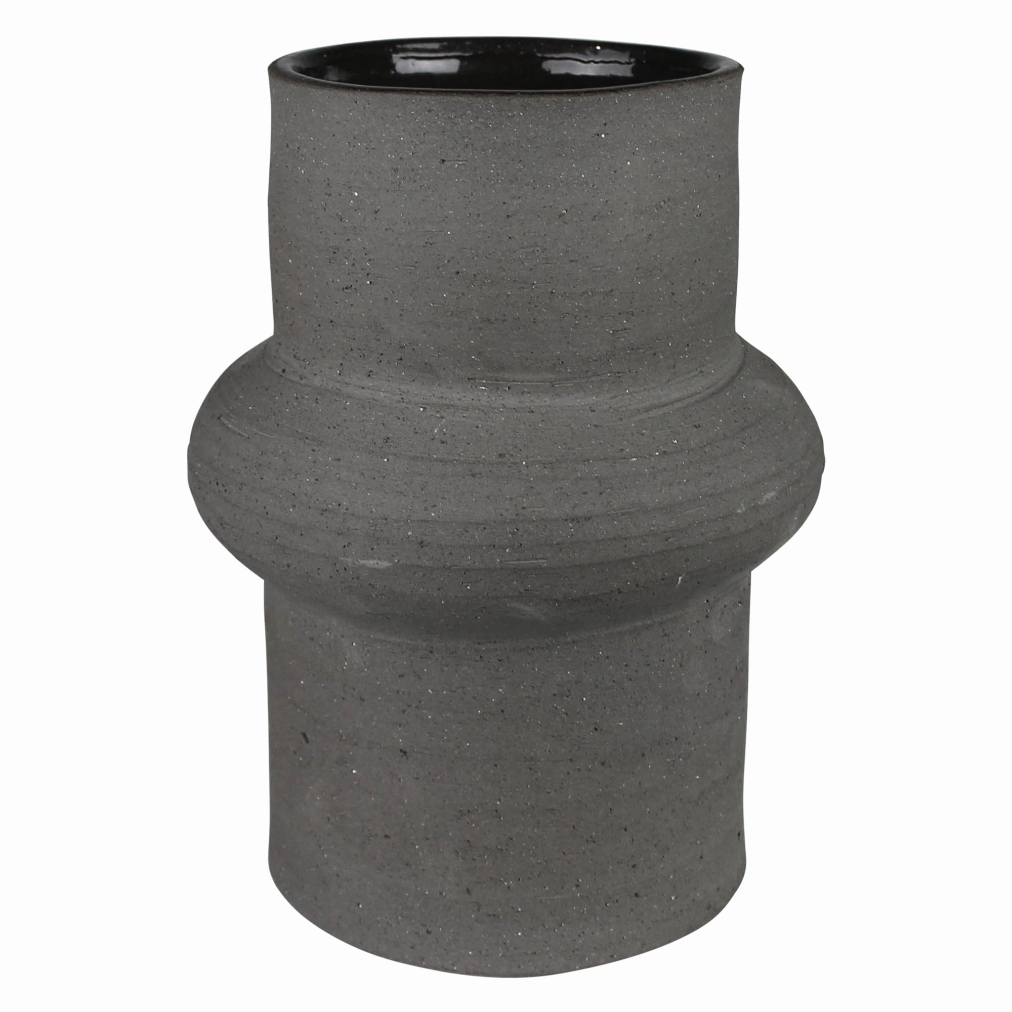 Cruz Vase Cylinder, Ceramic, Black Vase,Ceramic Vase