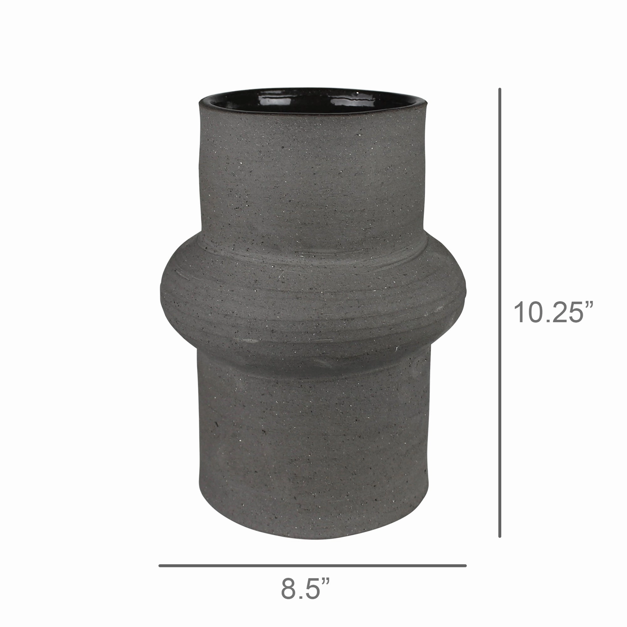 Cruz Vase Cylinder, Ceramic, Black
