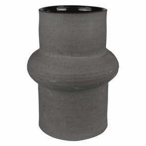 Cruz Vase Cylinder, Ceramic, Black Vase,Ceramic Vase
