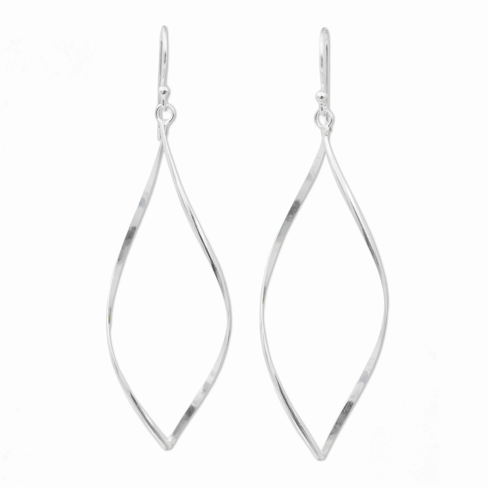 Curvature Silver Dangle Earrings