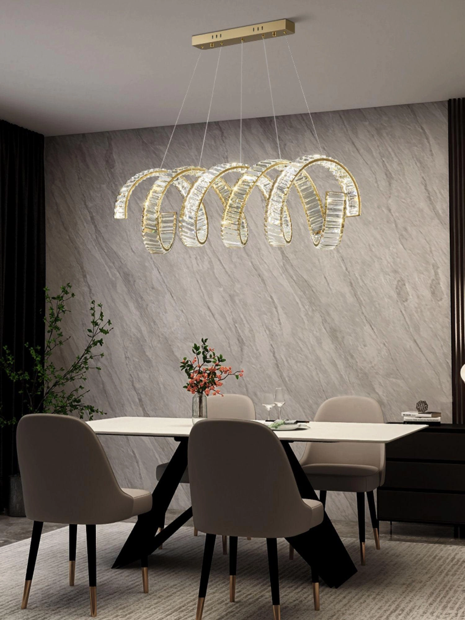 Curved LED Chandelier