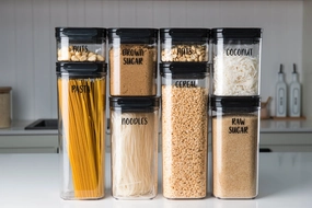 Custom LLC Flip Canister and Square Glass Jar Labels Figurines,Decorative Ornaments
