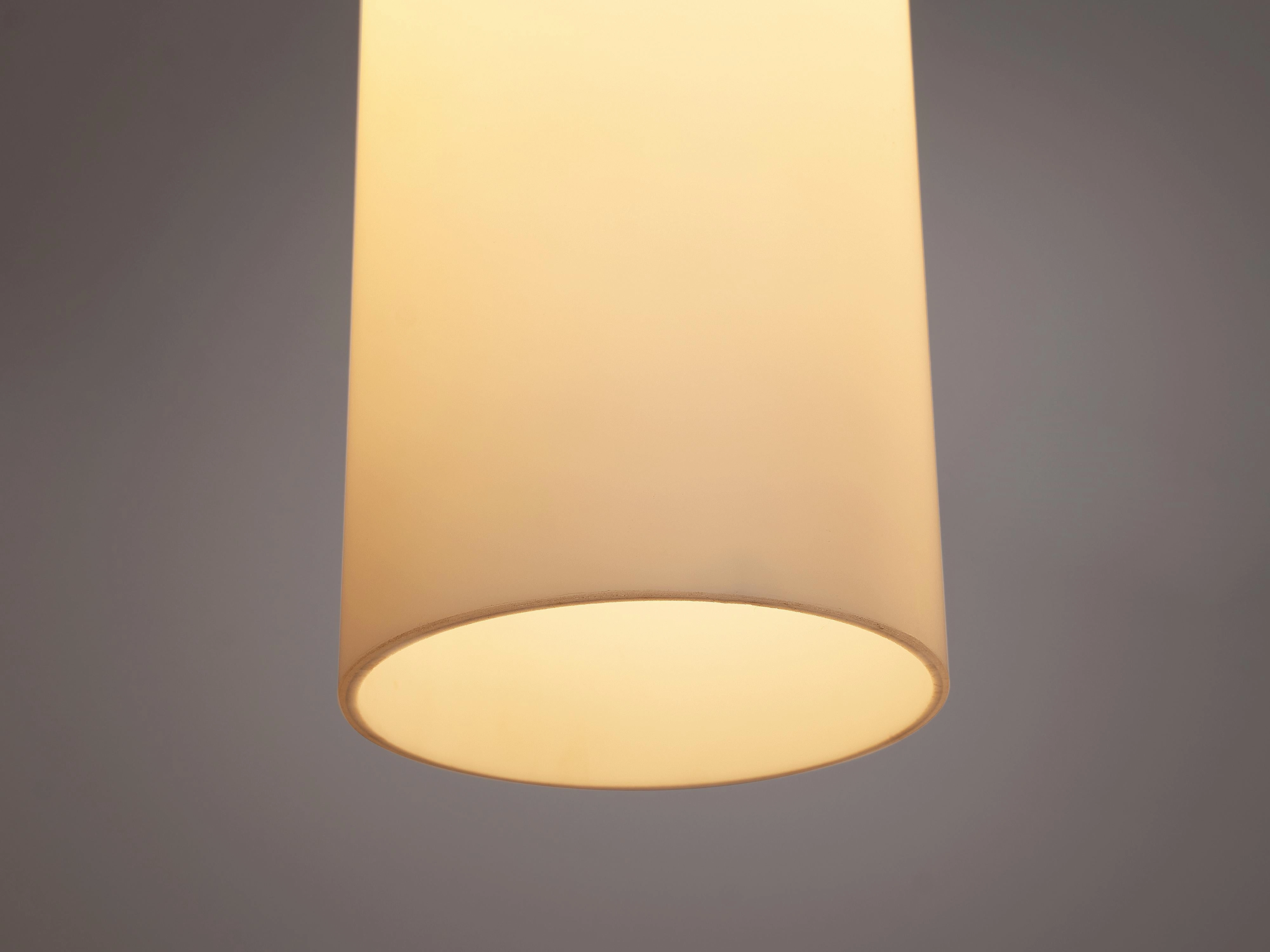 Cylindrical Pendant Lamps in Matted Glass