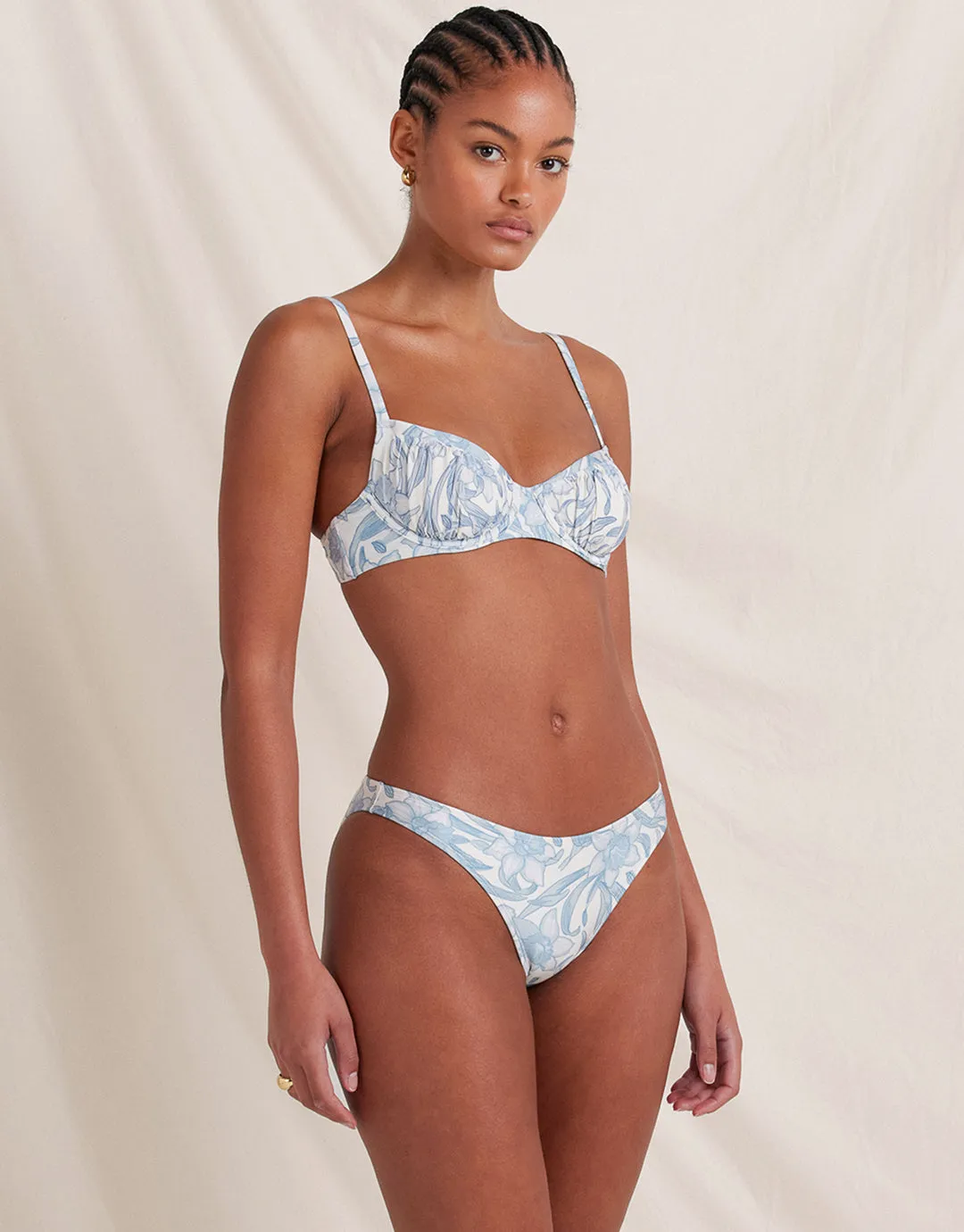 Daffodil Poolside Balconette Bikini Top - Blue Print